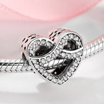 S925 Sterling Silver Loving Heart Infinite Zircon Pendant