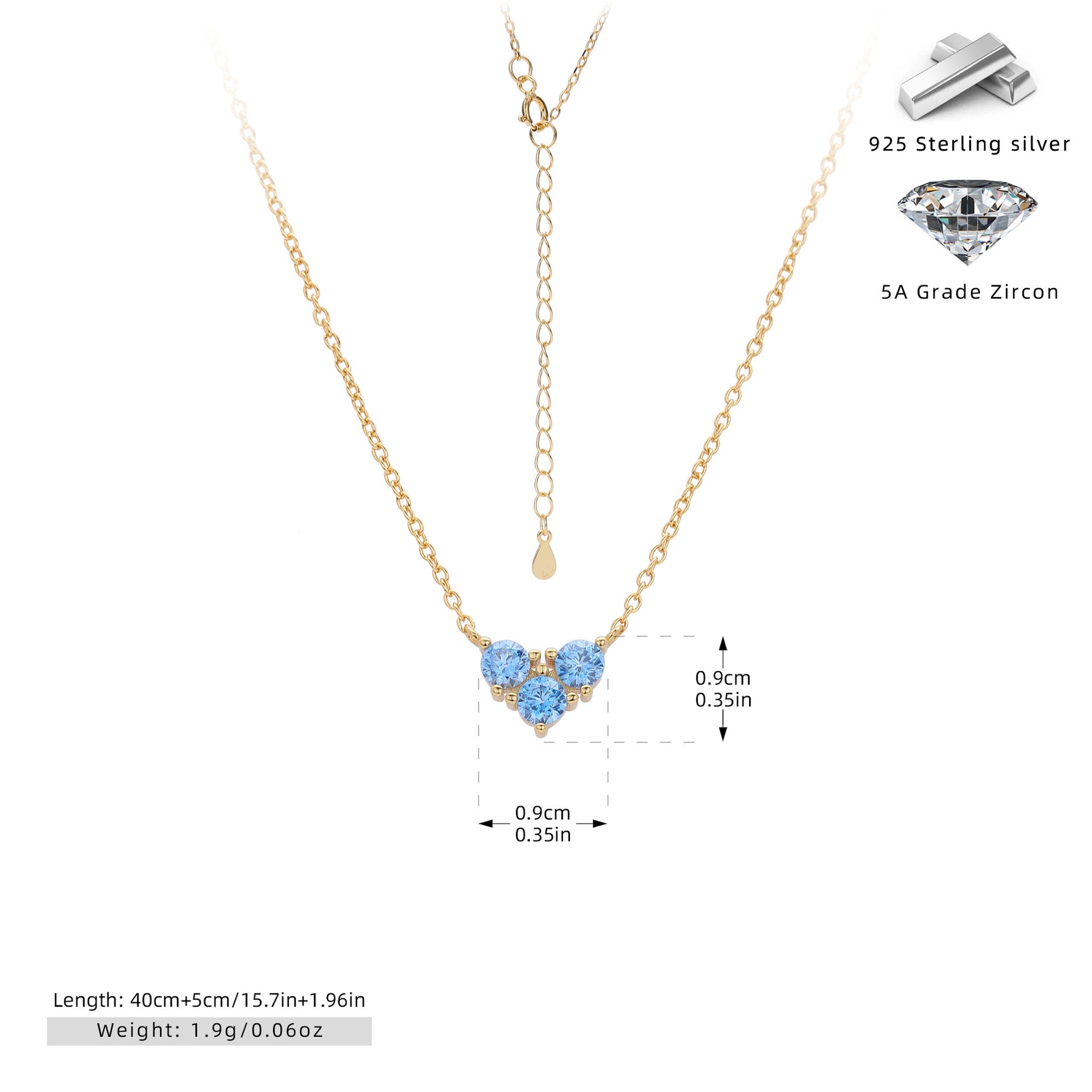 S925 Sterling Silver Niche Design Zirconia Necklace