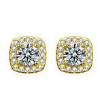 Square Moissanite Stud Earrings in 925 Sterling Silver