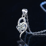 S925 Sterling Silver Moissanite Women's Simple Love Heart Pendant Necklace
