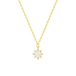 S925 Sterling Silver Opal and Zircon Necklace