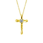 S925 Sterling Silver Moissanite Pendant Cross Necklace