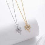 S925 Sterling Silver Zircon Star Necklace