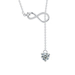 S925 Sterling Silver Moissanite Unlimited Symbol Tassel Necklace