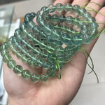 High-clarity natural green fluorite crystal bracelet