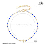 S925 Sterling Silver Cross Bracelet with Colorful Enamel Detail