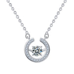 S925 Sterling Silver Moissanite Simple Ring Pendant  Necklace