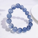Natural Blue Rabbit Fur Rutilated Quartz Bracelet