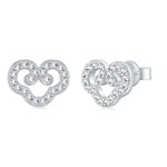 S925 Sterling Silver Sweet Heart-Shaped Moissanite Stud Earrings