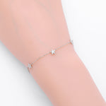 S925 Sterling Silver Pentagram Bracelet with Zirconia