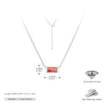Rectangular colored zircon s925 sterling silver December birthstone collar necklace
