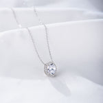 S925 Sterling Silver Oval Micro Inlaid Zircon Necklace