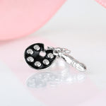 S925 Sterling Silver Art Palette and Paintbrush Zircon Inlaid Pendant
