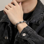 999 Pure Silver Six‑Syllable Mantra Bracelet High‑End StyleMen's Premium