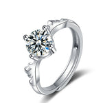 925 Sterling Silver Deer Antler Moissanite Ring
