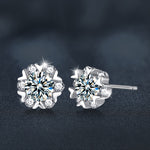 Versatile Christmas jewelry: Moissanite S925 sterling silver heart and snowflake earrings