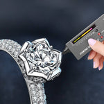 S925 Sterling Silver Lotus Moissanite Ring