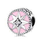 S925 Sterling Silver Hollow Heart-Shaped Pink Asterism Zircon Pendant
