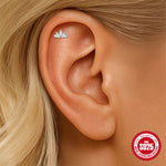 S925 Sterling Silver Moissanite Flat-Back Threaded Piercing Earring(Single unit)