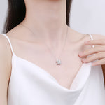 S925 Sterling Silver Moissanite Double C Letter Pendant Necklace