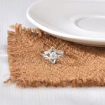 S925 Sterling Silver Four-Pointed Star Moissanite Ring