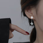 925 Sterling Silver Classic Four-Prong Moissanite and Natural Freshwater Pearl Stud Earrings