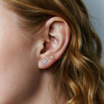 S925 Sterling Silver Opal Star Stud Earrings