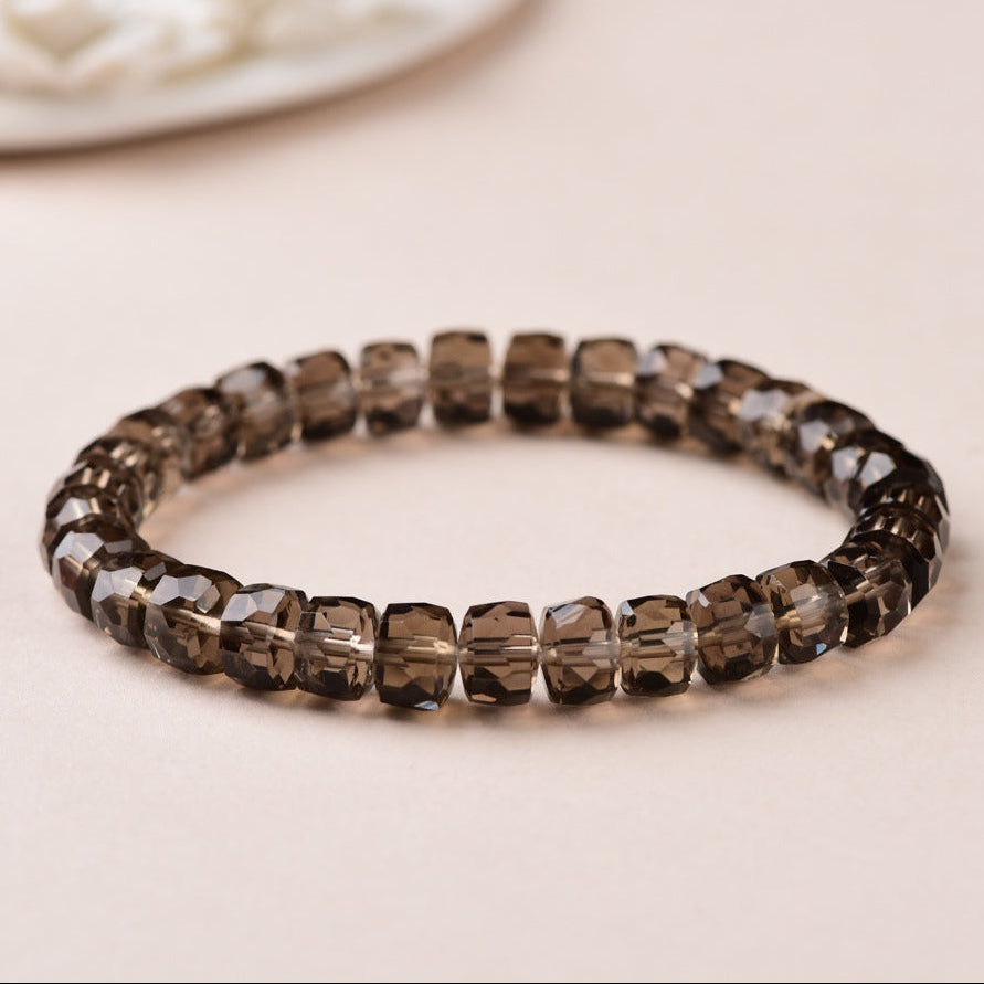 Natural Smoky Quartz Single-Strand Bracelet