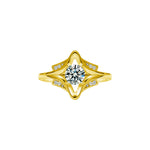 S925 Sterling Silver Four-Pointed Star Moissanite Ring