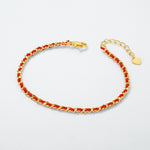 S925 Sterling Silver Gold-Plated Red Rope Bracelet