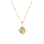 S925 Sterling Silver Drop-Shaped Sky Blue Topaz Pendant Necklace