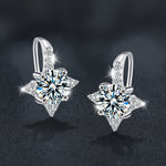 S925 Sterling Silver Moissanite Eight-Pointed Star Earrings
