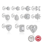 Authentic 925 Sterling Silver Geometric Earrings with D-Color Moissanite(Single unit)