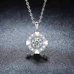 S925 Sterling Silver Moissanite Simple Heart Necklace