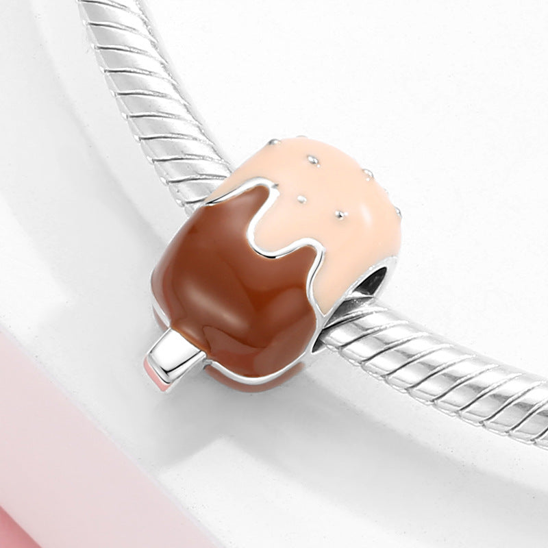 S925 Sterling Silver Enamel Ice Cream Pendant