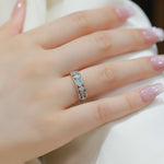 S925 Sterling Silver Synthetic Opal Ring