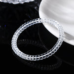 Natural White Crystal Bracelet – Flawless Clarity, Straight-Cut Tablet Beads