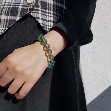 Ice-grade green fluorite crystal bracelet