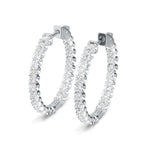S925 Sterling Silver Super-Sparkly Large Hoop Earrings with Moissanite