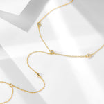 S925 Sterling Silver Simple Gold round Beads Zircon Toe Anklet