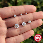 S925 Sterling Silver Moissanite Three-Prong Earrings(Single unit)