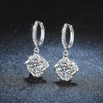 Moissanite  Windmill Style Hoop Earrings -925 Sterling Silver
