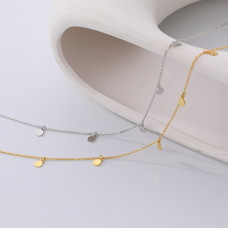S925 Sterling Silver Disc Necklace