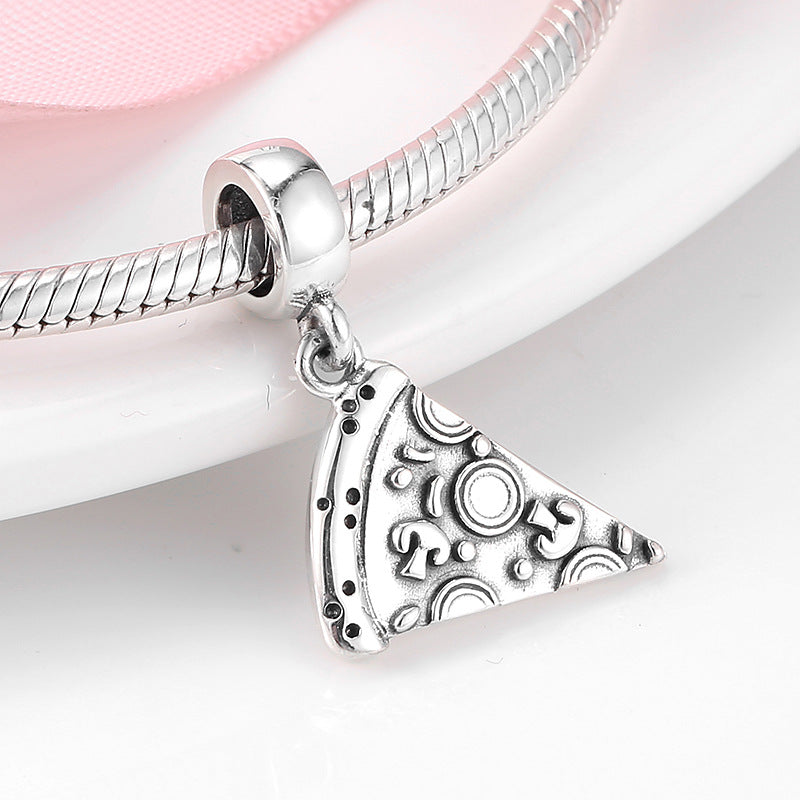 S925 Sterling Silver Pizza Pendant