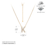 S925 Sterling Silver Simple Zircon Necklace with English Letters