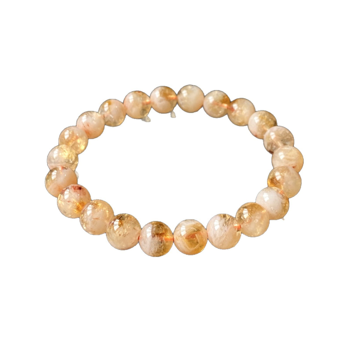 Natural Yellow Rutilated Quartz Tower-Point Crystal Bracelet
