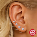 S925 Sterling Silver Round Moissanite Earrings(Single unit)
