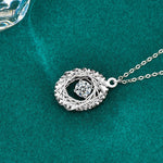S925 Sterling Silver Woven Dream Net Egg-Shaped Pendant Necklace