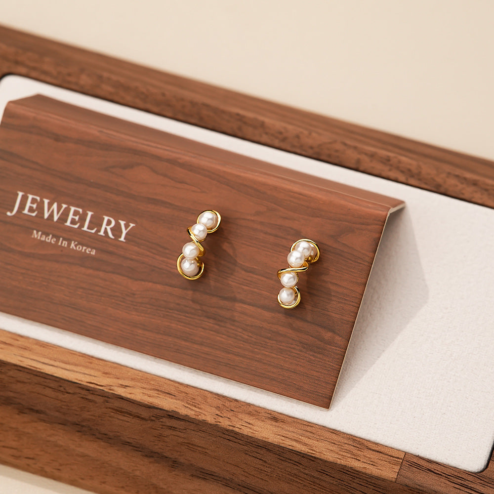 S925 Sterling Silver Pearl Stud Earrings
