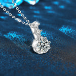 S925 Sterling Silver Moissanite Snowflake Pendant Necklace
